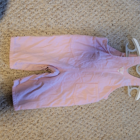 Pink Stripped 12 month Girls Overalls - Picture 7 of 7